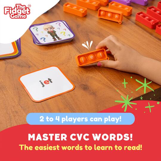 The Fidget Game Sneaky Elves CVC Reading Game Set